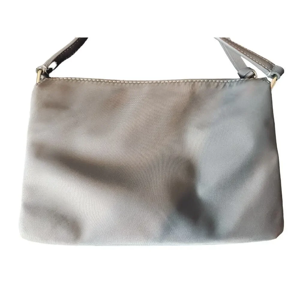 Kate Spade‎ New York gray nylon crossbody gold trim adjustable strap